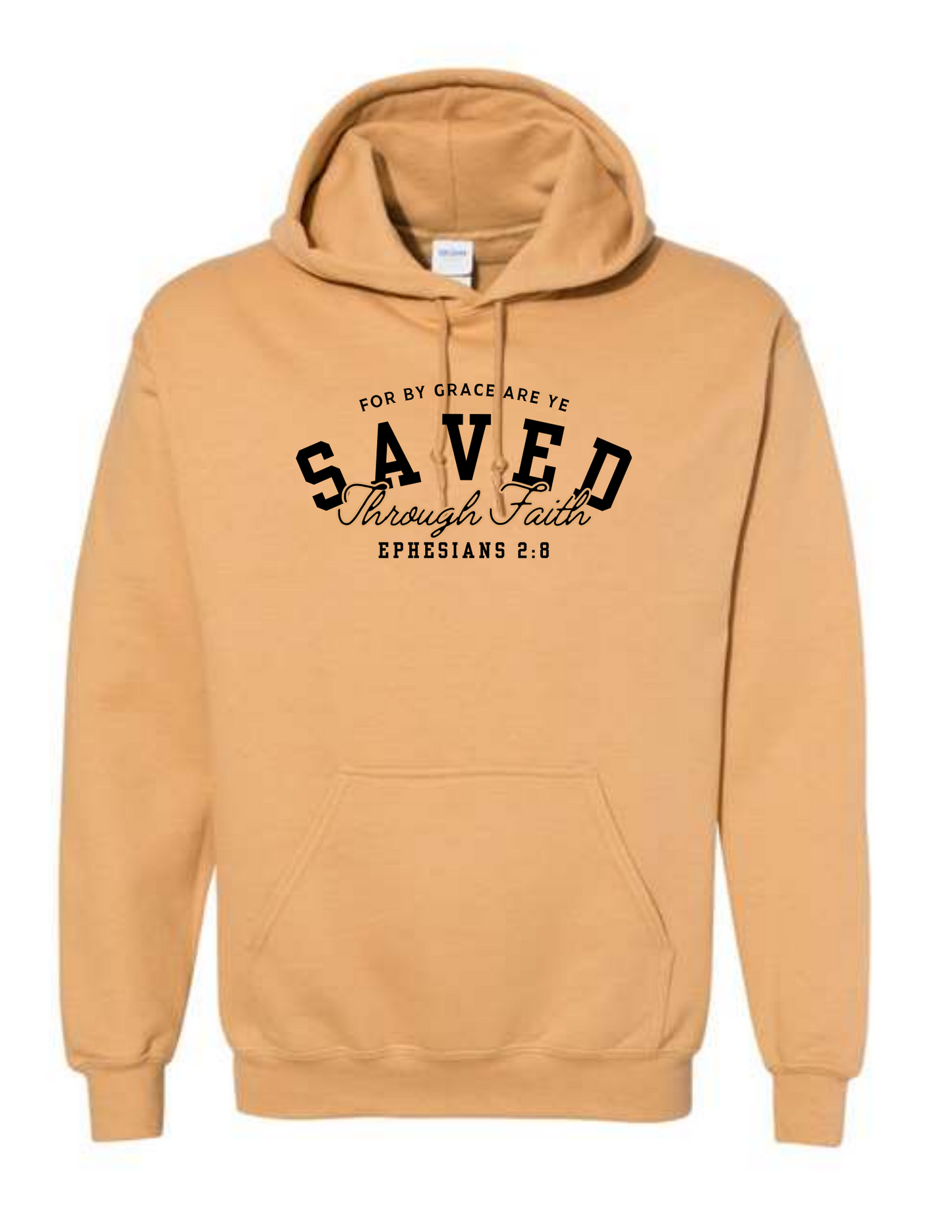 "Saved" Ephesians 2:8a KJV Sweatshirt - Old Gold