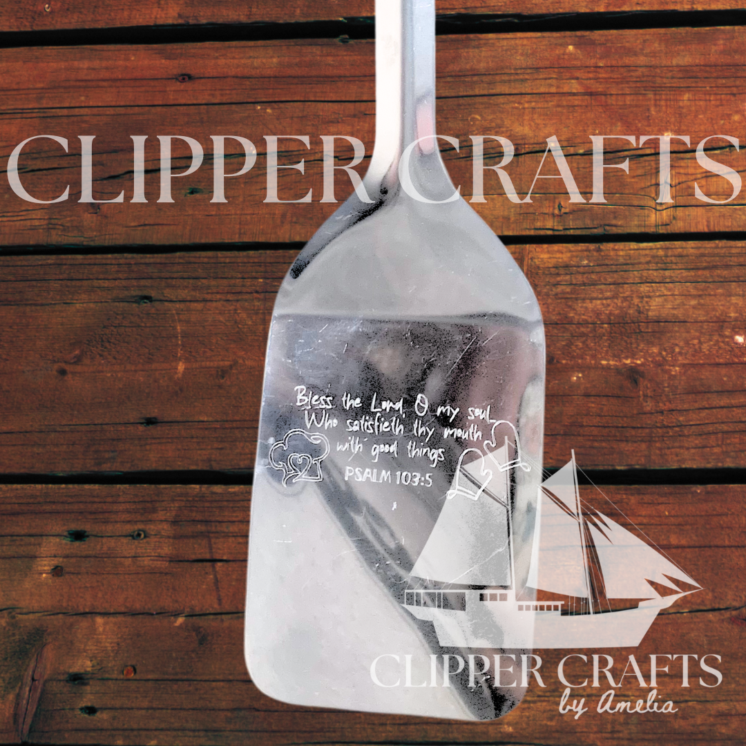 "With Good Things" Psalm 103:5 Etched Spatula