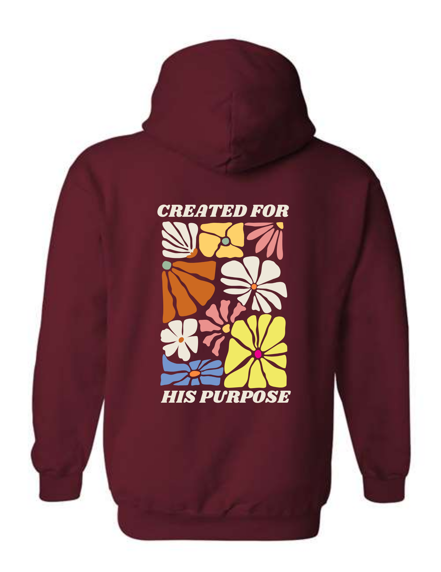 "Created for His Purpose" Isaiah 43:7 Hoodie - Maroon