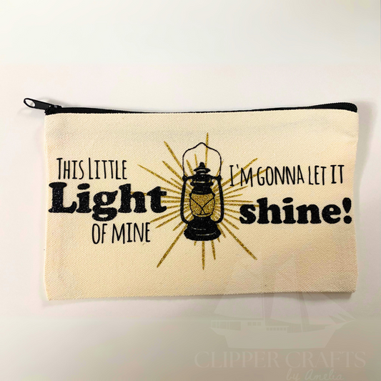 "This Little Light of Mine" Hymn-Inspired Canvas Clutch