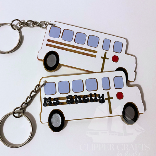 Church Bus Customizable Key Chain