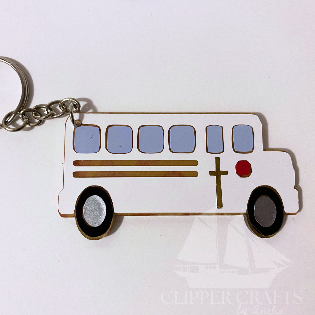 Church Bus Customizable Key Chain