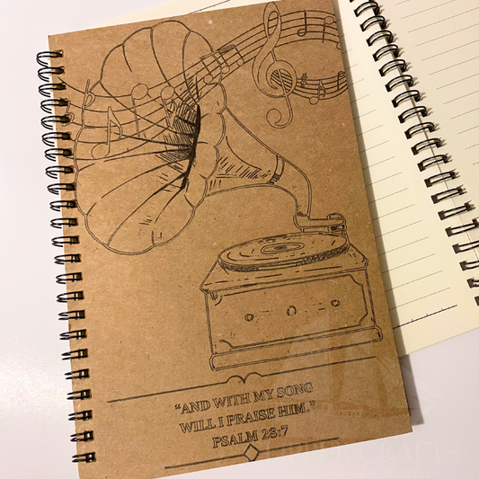 "With My Song" (Psalm 28:7) Lined Kraft Notebook