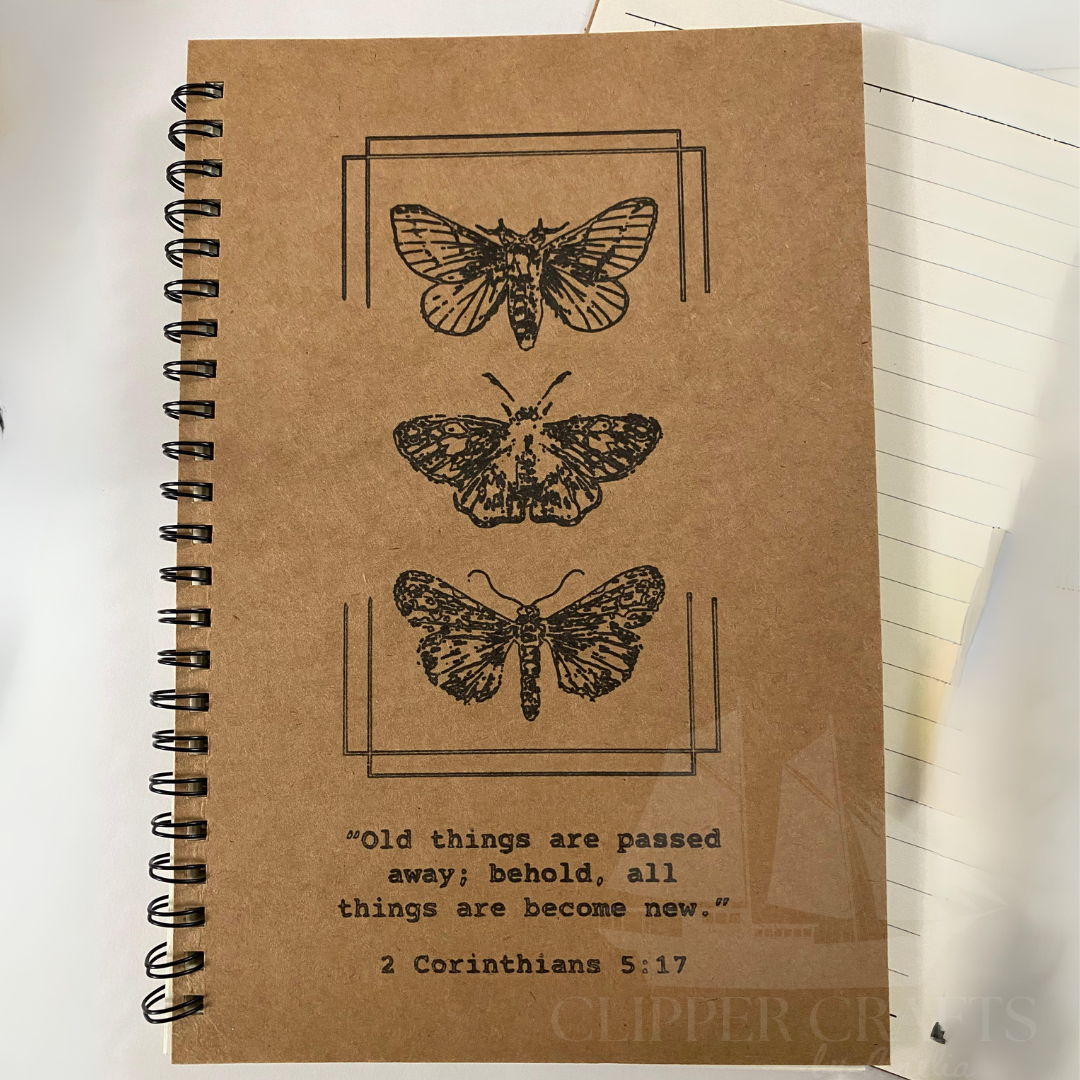 "Become New" (2 Cor. 5:17) Lined Kraft Notebook