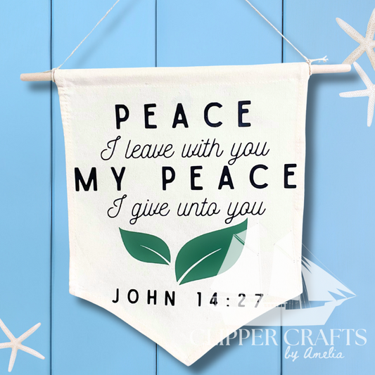 "Peace" (John 14:27) KJV Small Canvas Banner