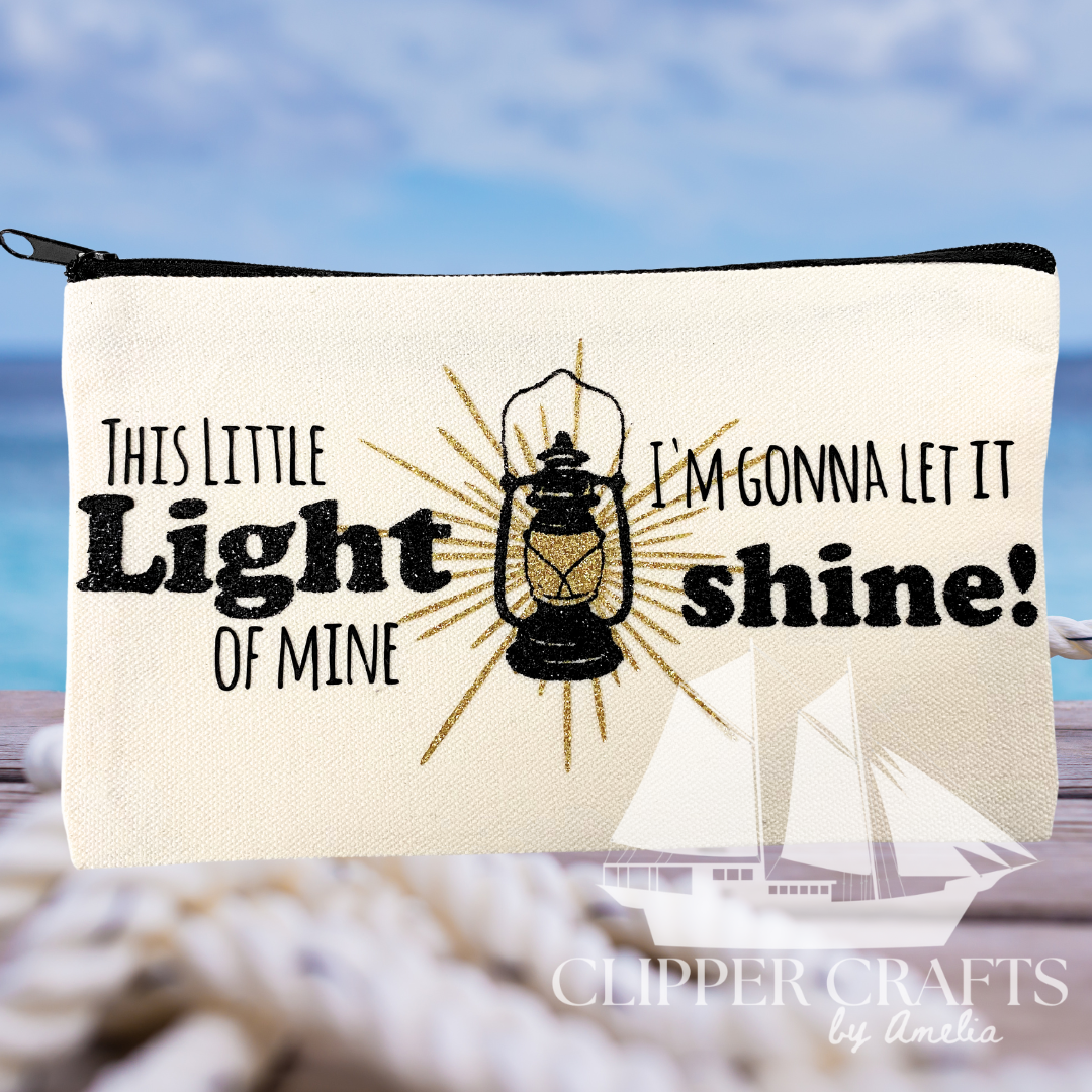 "This Little Light of Mine" Hymn-Inspired Canvas Clutch