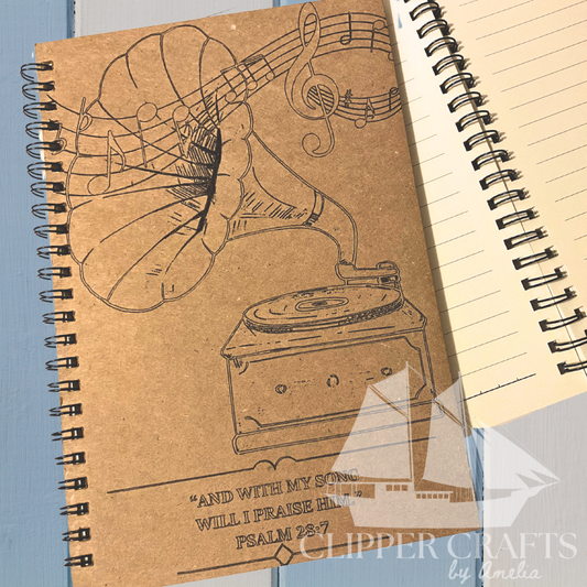 "With My Song" (Psalm 28:7) Lined Kraft Notebook