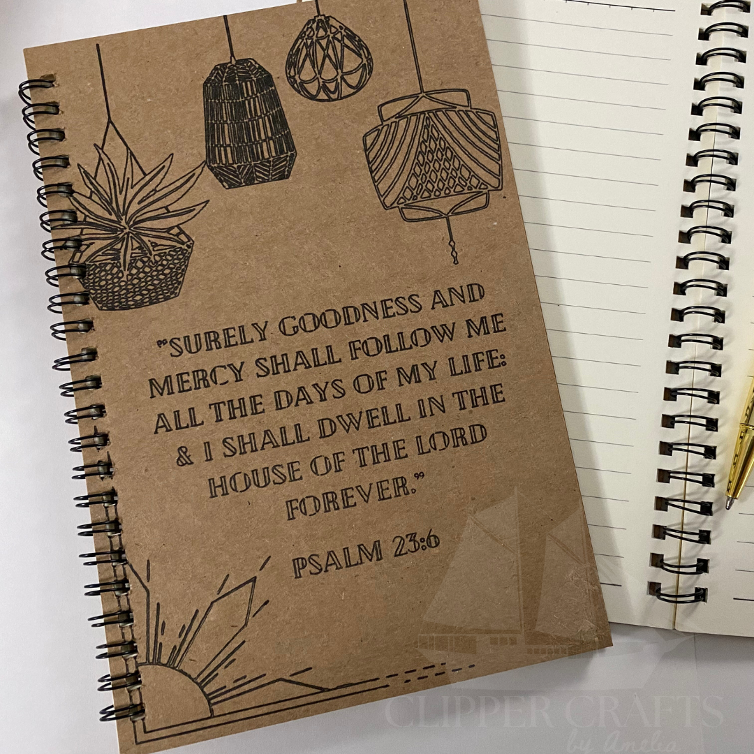 "Goodness and Mercy" (Psalm 23:6) Lined Kraft Notebook