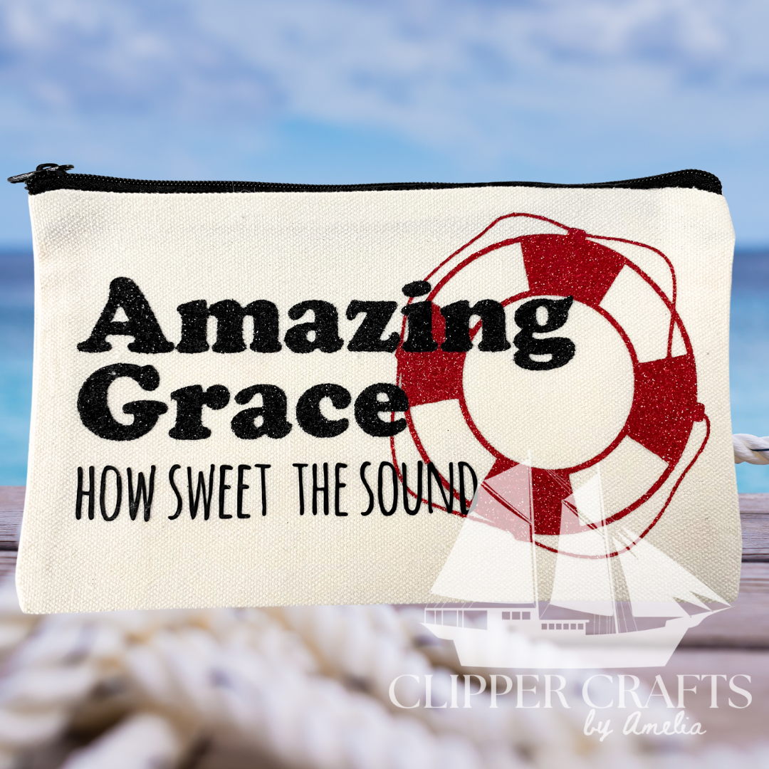 "Amazing Grace" Hymn-Inspired Canvas Clutch