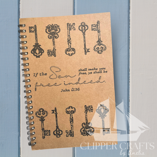 "Free Indeed" (John 8:36) Lined Kraft Notebook