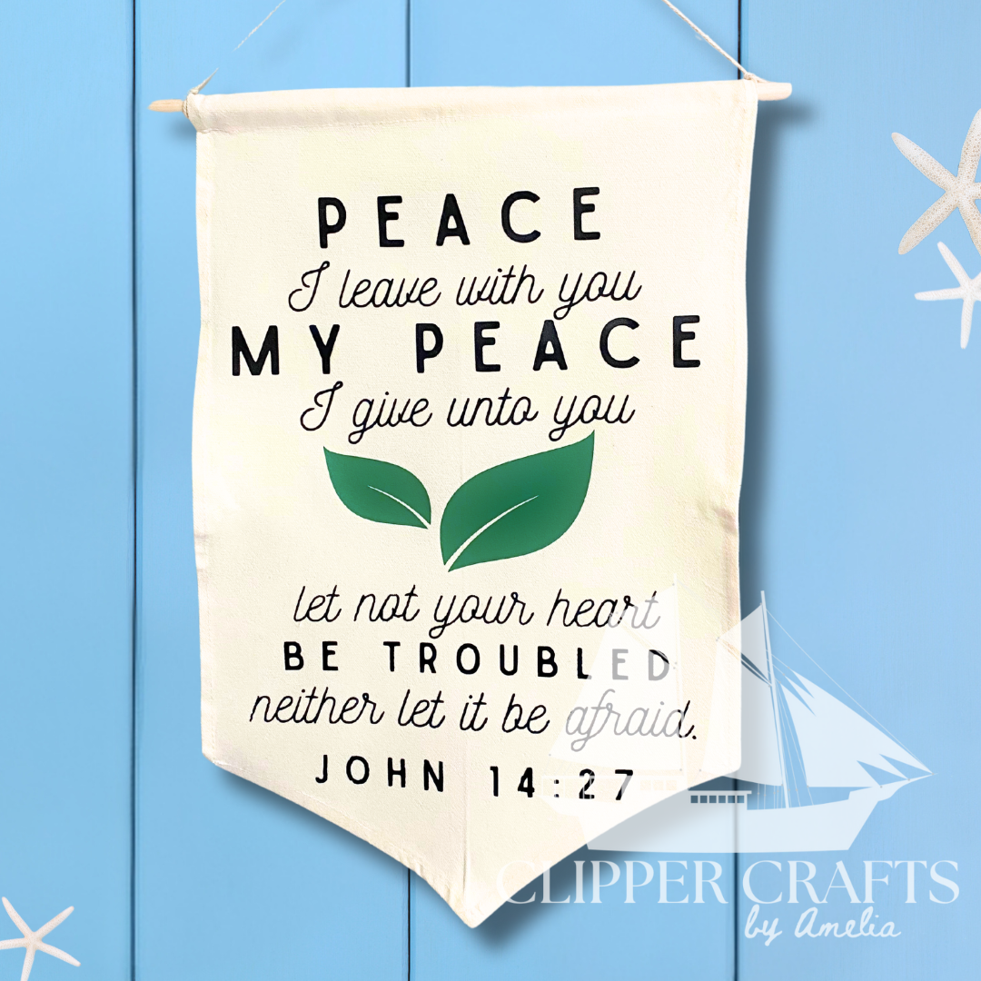 "Peace" (John 14:27) KJV Large Canvas Banner