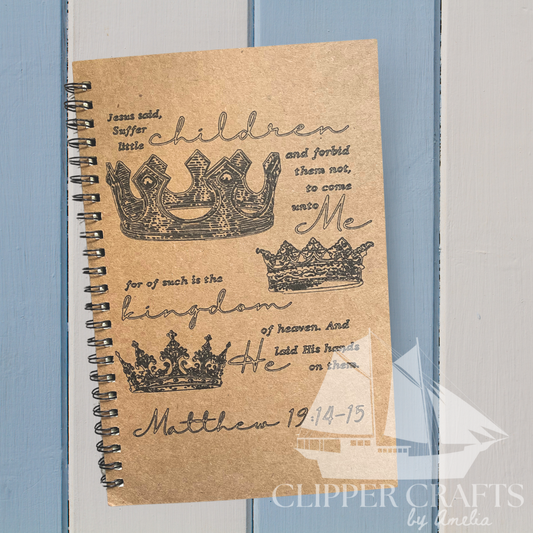 "Kingdom of Heaven" (Matthew 19:14-15) Lined Kraft Notebook