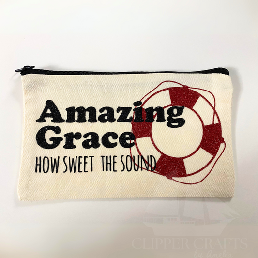 "Amazing Grace" Hymn-Inspired Canvas Clutch