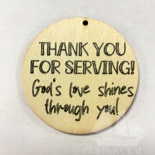 "Thank You for Serving" Wooden Gift Tags