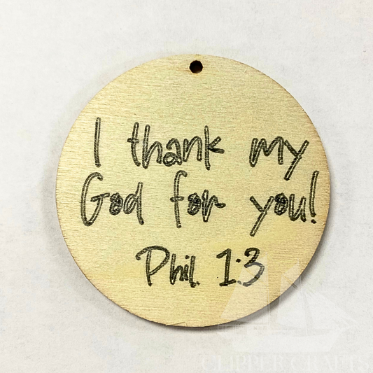 "I Thank my God for You" Wooden Gift Tags