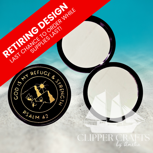 Matte Black Compact Hand Mirror
