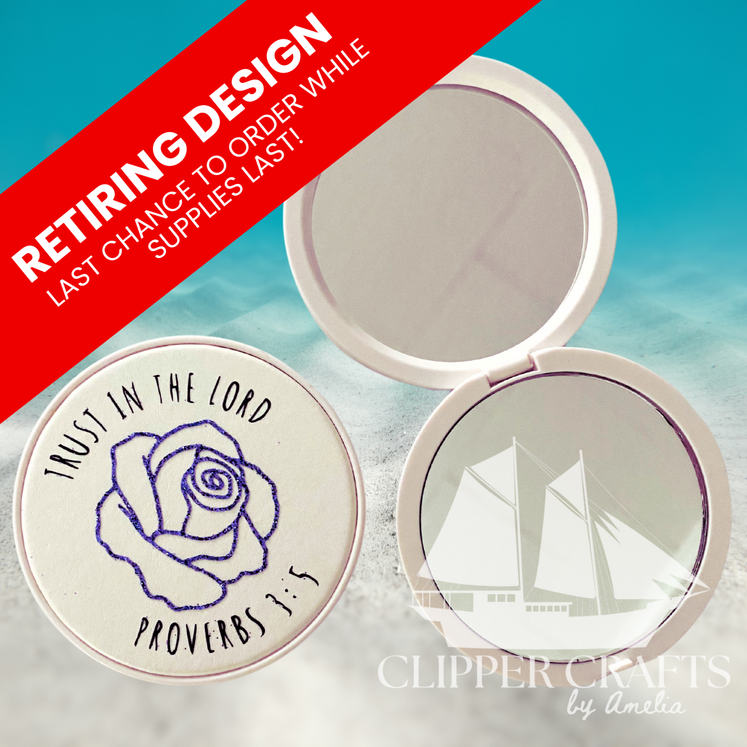 Matte White Compact Hand Mirror