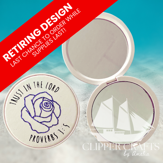 Matte White Compact Hand Mirror